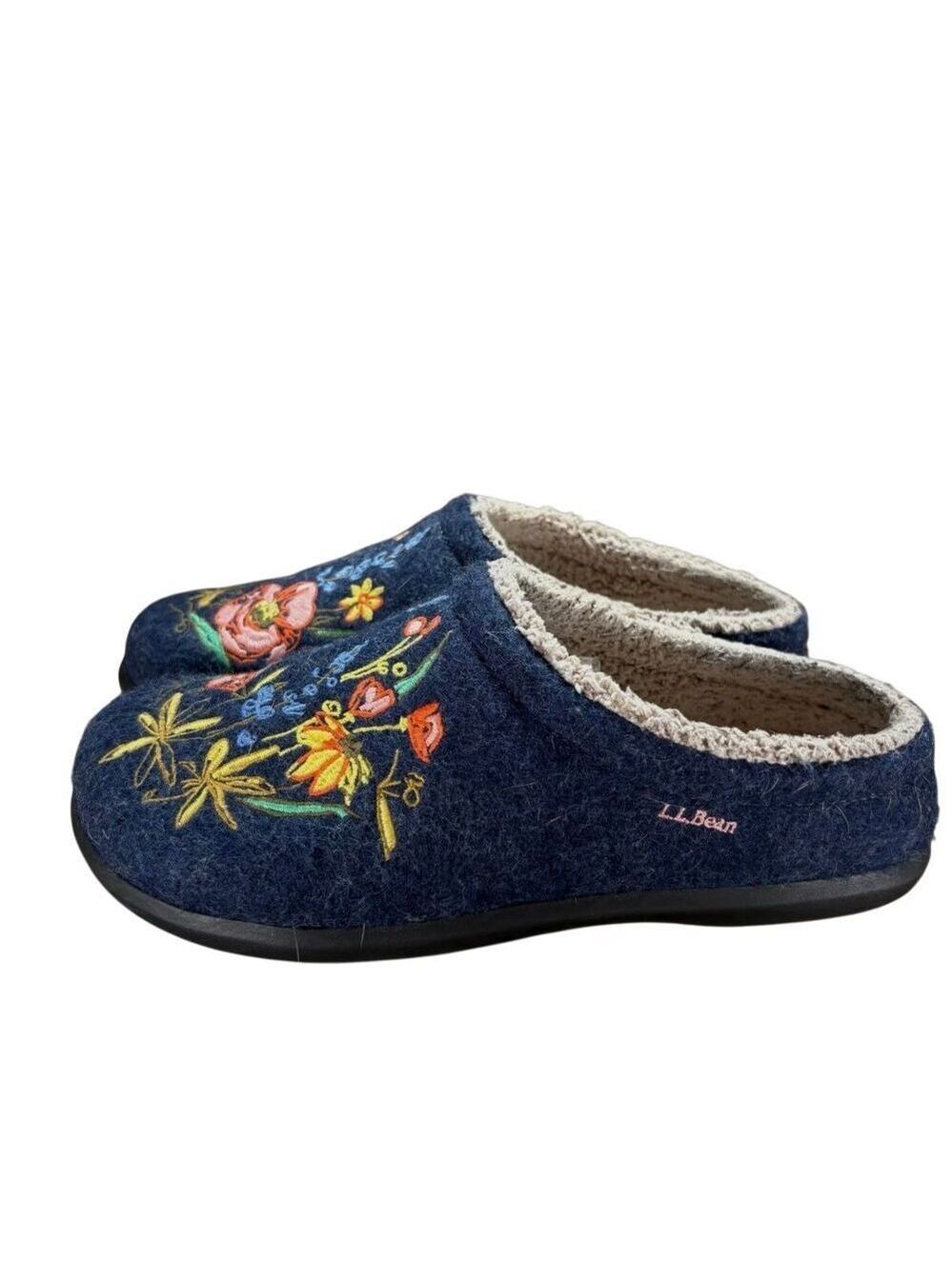 L.L.Bean Daybreak Scuff Motif 2 Floral Slippers Size 8